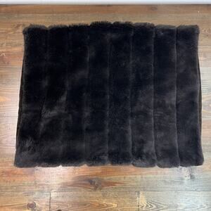 Pottery Barn Faux Fur Channel STANDARD shams Chocolate BROWN Cabin Velvet